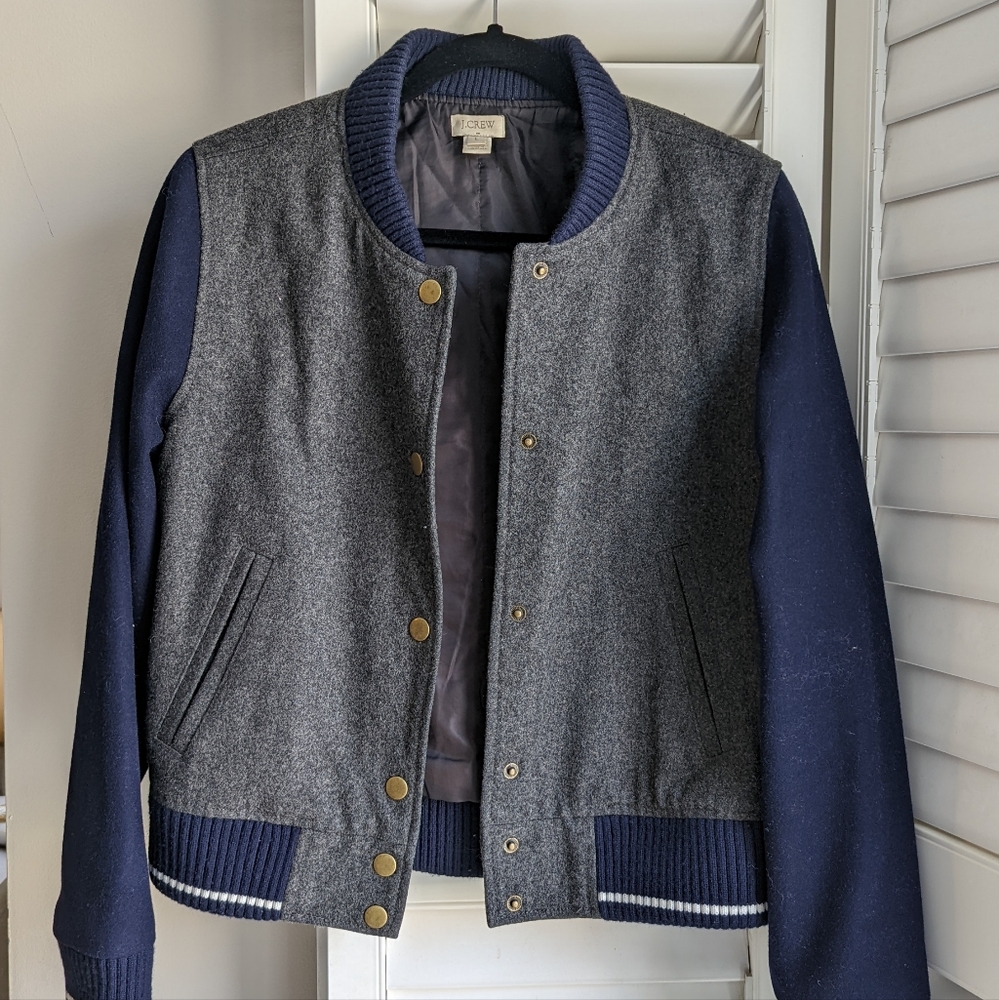 J. Crew Wool varsity bomber jacket - Picture 2 of 10